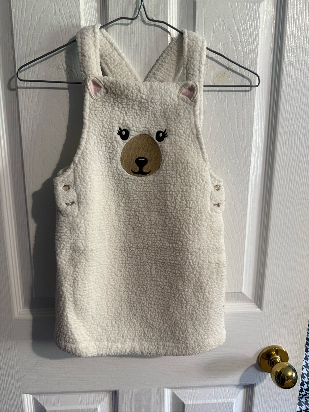 Gymboree Cream Sherpa Bear Pinafore Dress